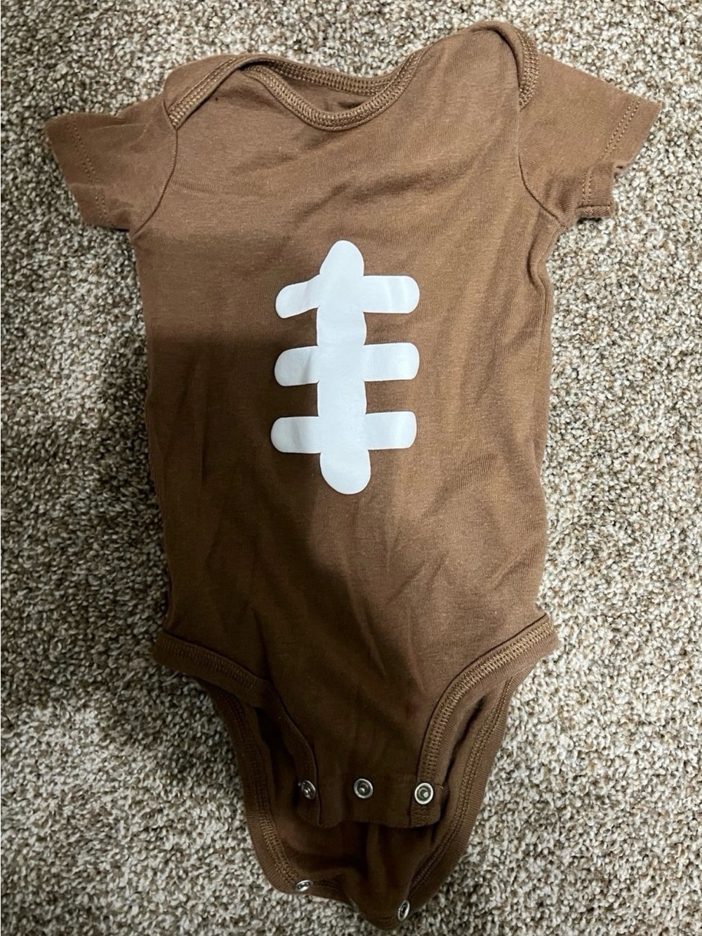 Kids Brown Football-Graphic One Piece Bodysuit 3-6 months with socks